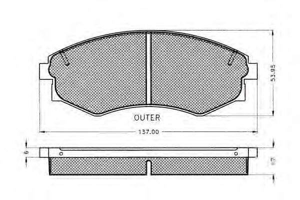 Комплект тормозных колодок, дисковый тормоз PEX 7231