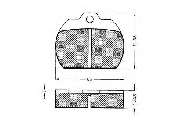 Комплект тормозных колодок, дисковый тормоз PEX 7.297