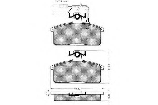 Комплект тормозных колодок, дисковый тормоз PEX 7313