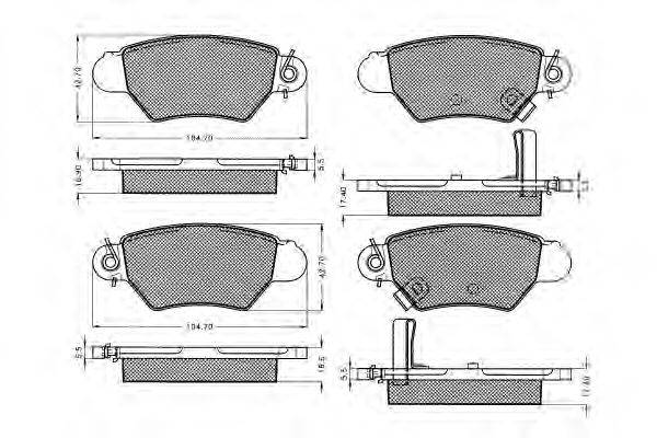 Комплект тормозных колодок, дисковый тормоз PEX 7498