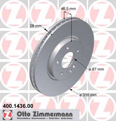 Тормозной диск ZIMMERMANN 400143600