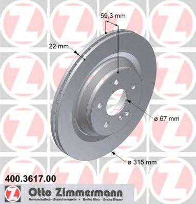 Тормозной диск ZIMMERMANN 400.3617.00