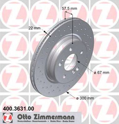 Тормозной диск ZIMMERMANN 400.3631.00