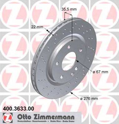 Тормозной диск ZIMMERMANN 400363300