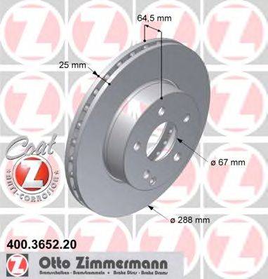 Тормозной диск ZIMMERMANN 400365220