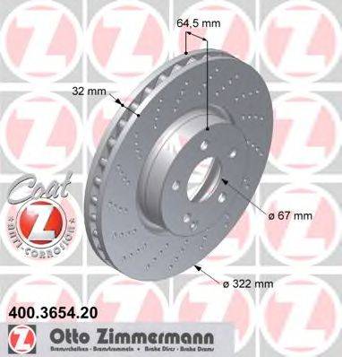 Тормозной диск ZIMMERMANN 400.3654.20