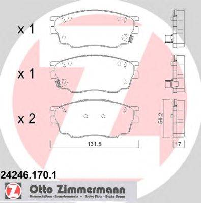 Комплект тормозных колодок, дисковый тормоз ZIMMERMANN 24248