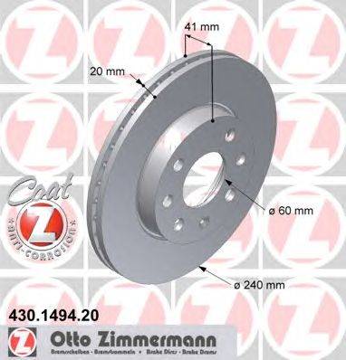 Тормозной диск ZIMMERMANN 430149420