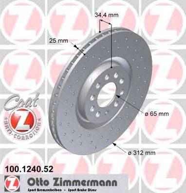 Тормозной диск ZIMMERMANN 100124052