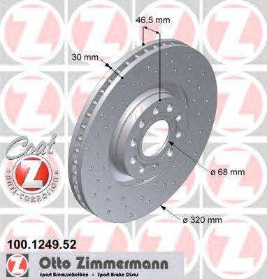 Тормозной диск ZIMMERMANN 100124952