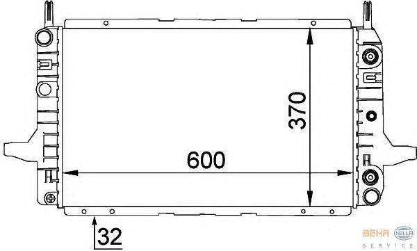 Радиатор, охлаждение двигателя HELLA 8MK 376 707-681