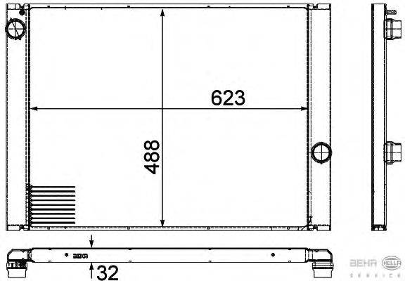 Радиатор, охлаждение двигателя HELLA 8MK 376 755-591