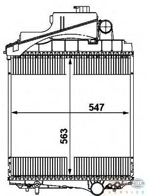 Радиатор, охлаждение двигателя BEHR HELLA SERVICE 99096