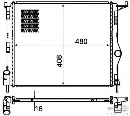 Радиатор, охлаждение двигателя HELLA 8MK 376 787-351