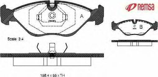 Комплект тормозных колодок, дисковый тормоз METZGER 21155