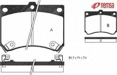 Комплект тормозных колодок, дисковый тормоз METZGER 0333.02
