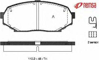 Комплект тормозных колодок, дисковый тормоз METZGER 033812