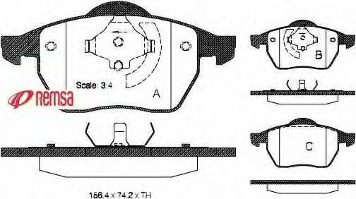 Комплект тормозных колодок, дисковый тормоз METZGER 039001