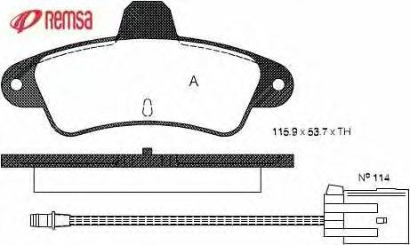 Комплект тормозных колодок, дисковый тормоз METZGER 0433.02
