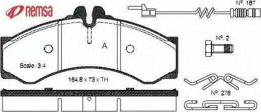 Комплект тормозных колодок, дисковый тормоз METZGER 061402