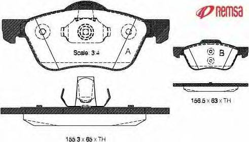 Комплект тормозных колодок, дисковый тормоз METZGER 0844.00