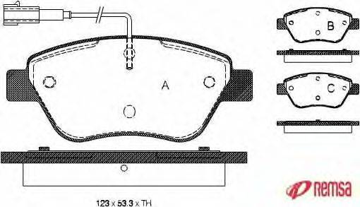 Комплект тормозных колодок, дисковый тормоз METZGER 0858.01