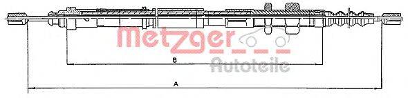 Трос, стояночная тормозная система METZGER 104651