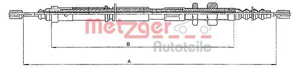 Трос, стояночная тормозная система METZGER 104652