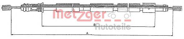 Трос, стояночная тормозная система METZGER 10.6021