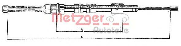 Трос, стояночная тормозная система METZGER 10.6024