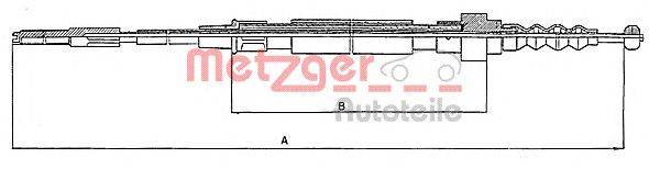 Трос, стояночная тормозная система METZGER 10.7471