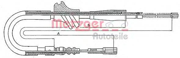 Трос, стояночная тормозная система METZGER 10753