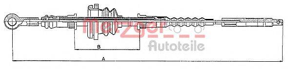 Трос, стояночная тормозная система METZGER 109845