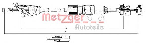 Трос, управление сцеплением METZGER 11.3214