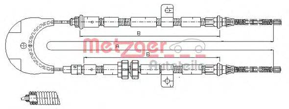 Трос, стояночная тормозная система METZGER 11.5443