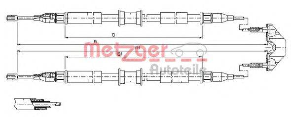 Трос, стояночная тормозная система METZGER 11.5765