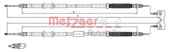 Трос, стояночная тормозная система METZGER 11.5770