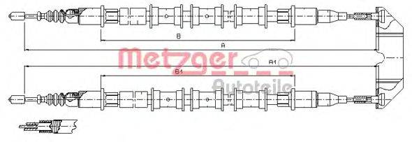 Трос, стояночная тормозная система METZGER 115933