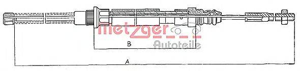 Трос, стояночная тормозная система METZGER 11.606