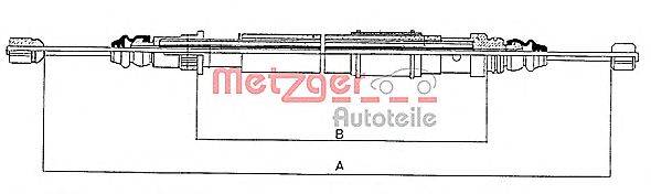 Трос, стояночная тормозная система METZGER 11.6593