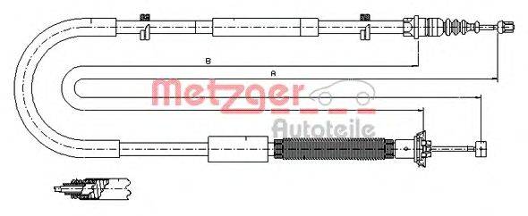 Трос, стояночная тормозная система METZGER 12.0703