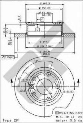 Тормозной диск METZGER 14353