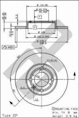Тормозной диск METZGER 14585