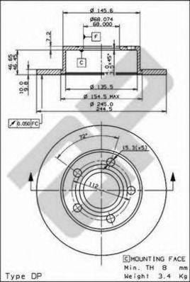 Тормозной диск METZGER 14817 V
