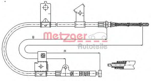 Трос, стояночная тормозная система METZGER 170001