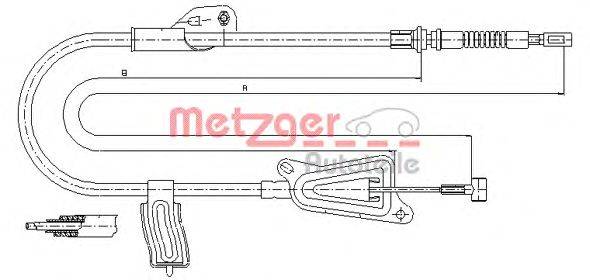 Трос, стояночная тормозная система METZGER 170126
