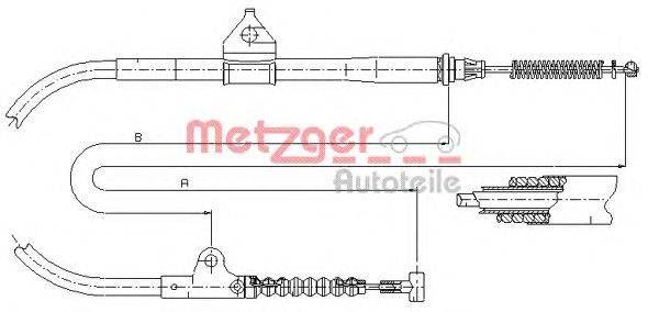 Трос, стояночная тормозная система METZGER 170203