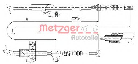 Трос, стояночная тормозная система METZGER 170235