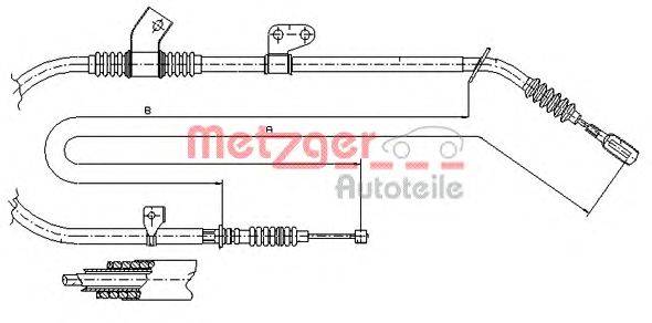 Трос, стояночная тормозная система METZGER 170583