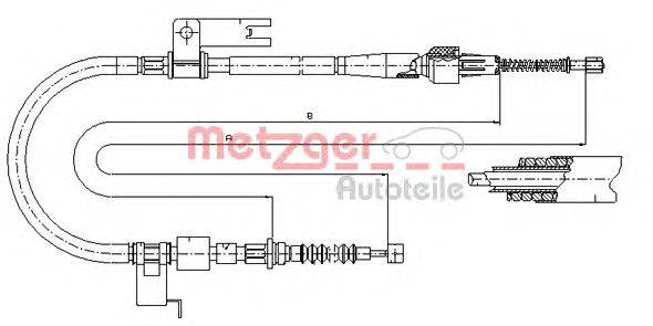 Трос, стояночная тормозная система METZGER 17.0589